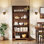 Bibliothèque rétro 70,8 "à 6 niveaux Mid-Century, armoire de rangement rétro