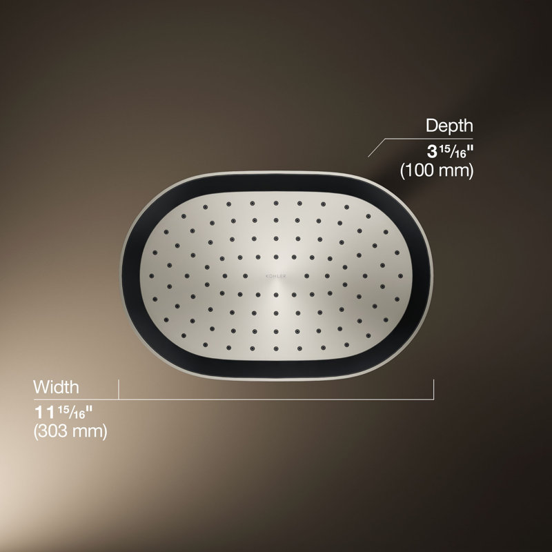 Statement™ 1.75 GPM Oblong 12 in. Rainhead with Katalyst Air-Induction Technology, Vibrant Polished Nickel