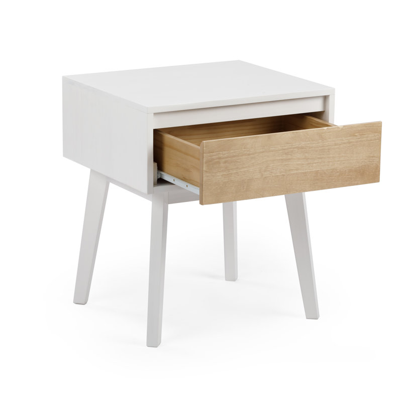  Brubaker Solid Wood Nightstand, White/Blonde