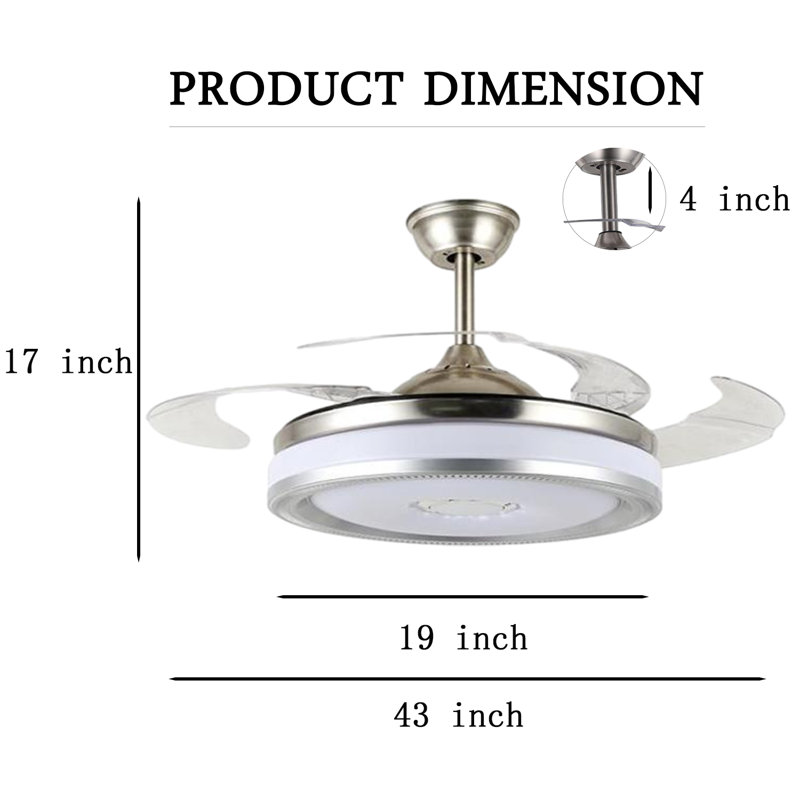 Ventilateur de plafond de 43 po avec lumières DEL Isabean