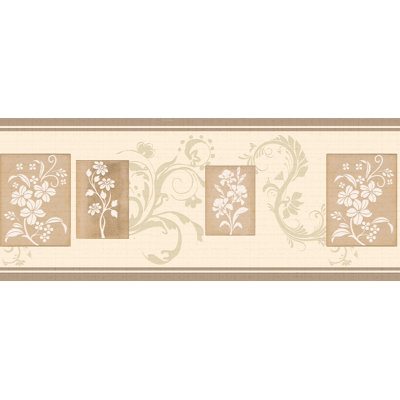 Bordure de papier peint à peindre L 15 pi x l 7 po Flowers Vines
