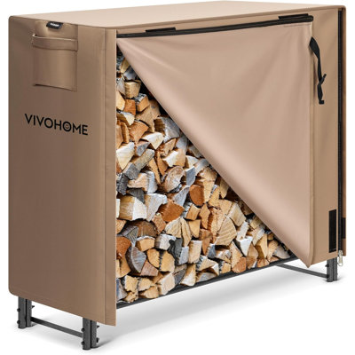 Support à bois de chauffage robuste 4 pi avec couvercle