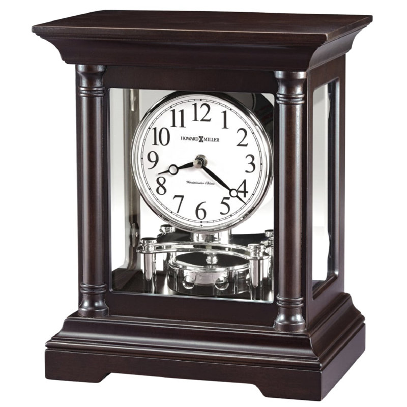 Modern & Contemporary Analogue Quartz Movement / Crystal Tabletop Clock in Black Coffee/White