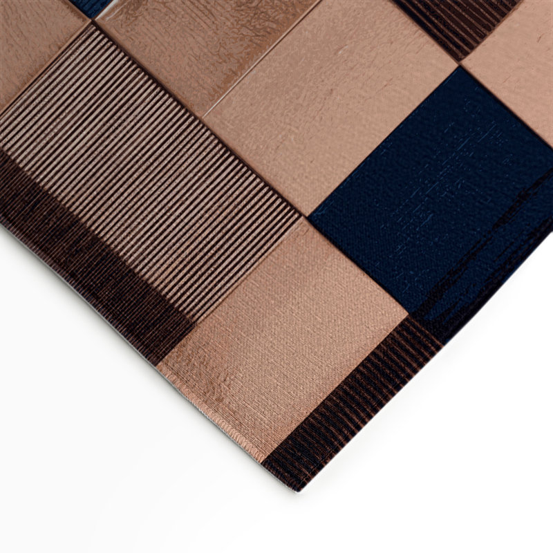 Tapis intérieur / extérieur mauve à carreaux, Rectangle 5 pi x 7 pi