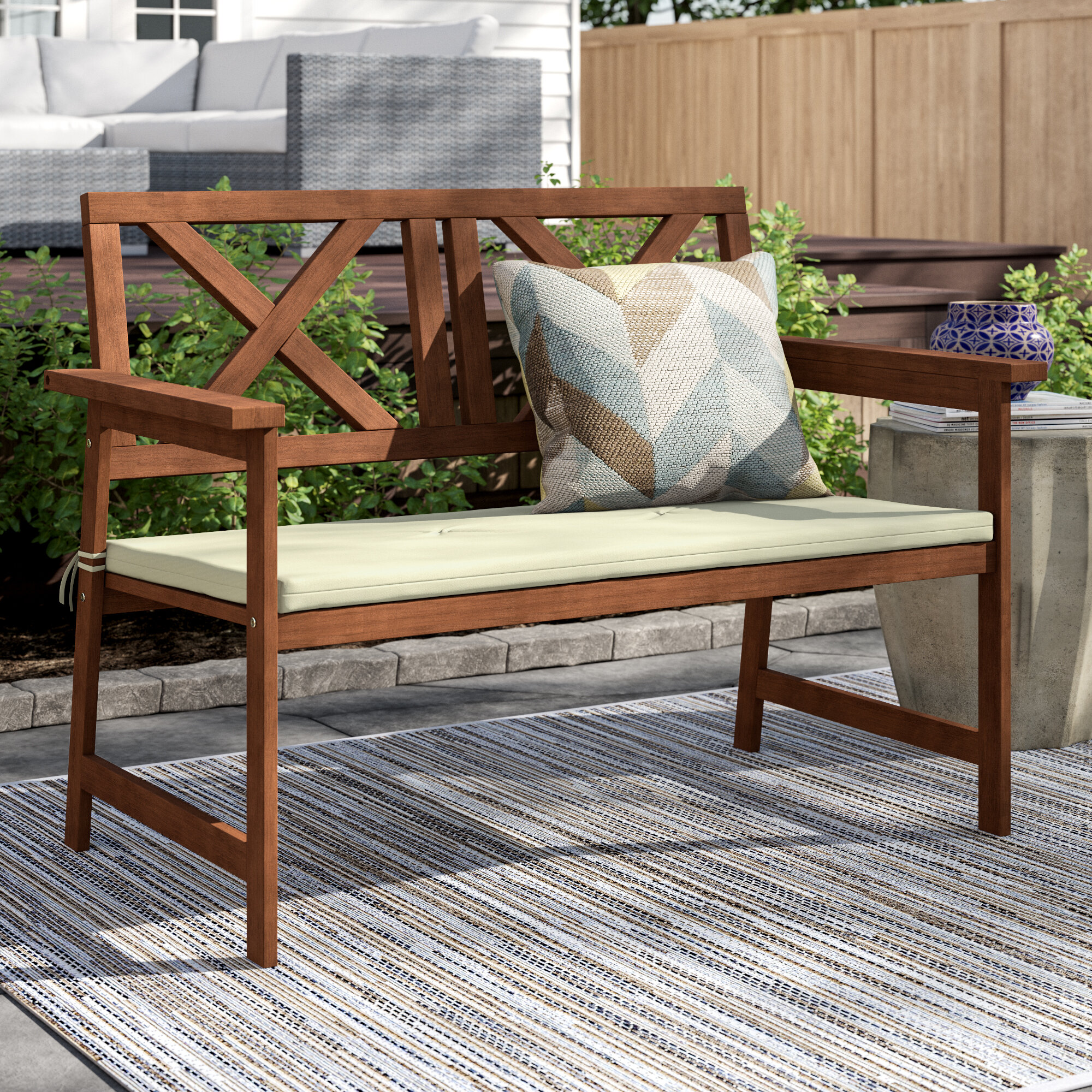 Gracie Oaks Fallah Wooden Garden Bench & Reviews - Wayfair Canada