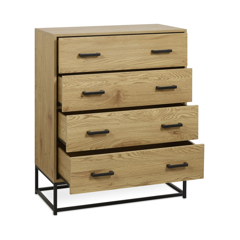 Bobie Light Oak Effect 4 Drawer Chest