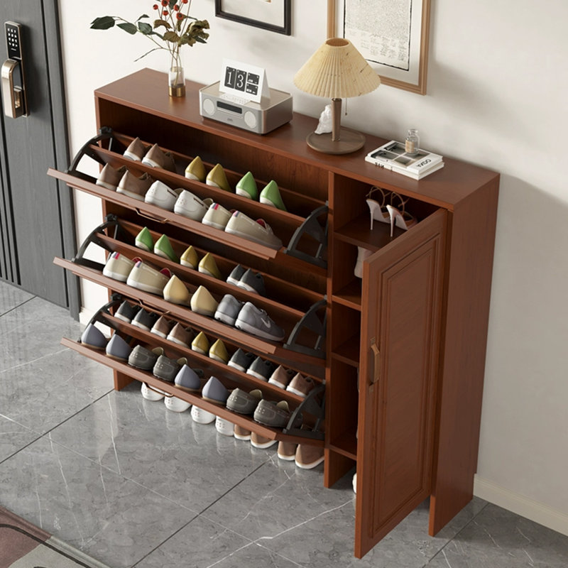 Walnut Aluminum Shoe Storage