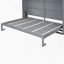 Lit escamotable double pleine grandeur avec armoires supérieures, gris
