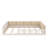 Upholstered Platform Bed Frame with Safety Guardrail-878209457