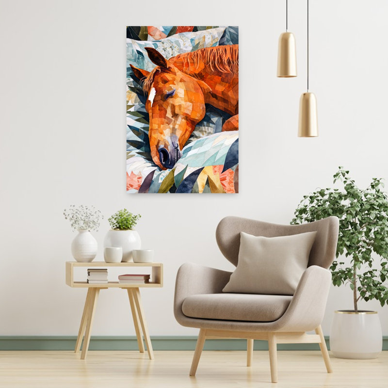 Art matelassé Peaceful Horse, 36" H x 24" W