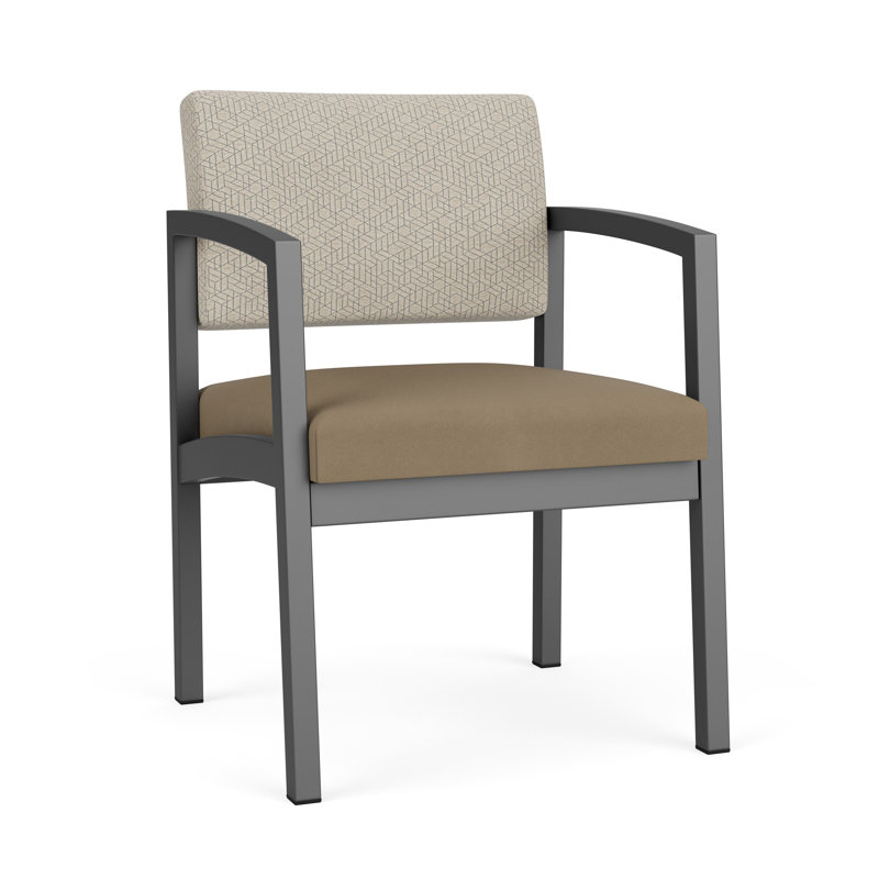 Chaise en acier Lenox, Gris anthracite, Chambray Grey/Patriot Plus Blue Ridge