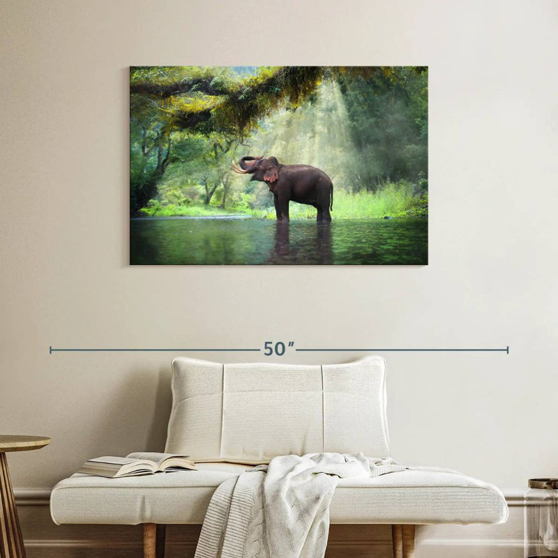 Elephant In The Forest, 26" H x 39" W