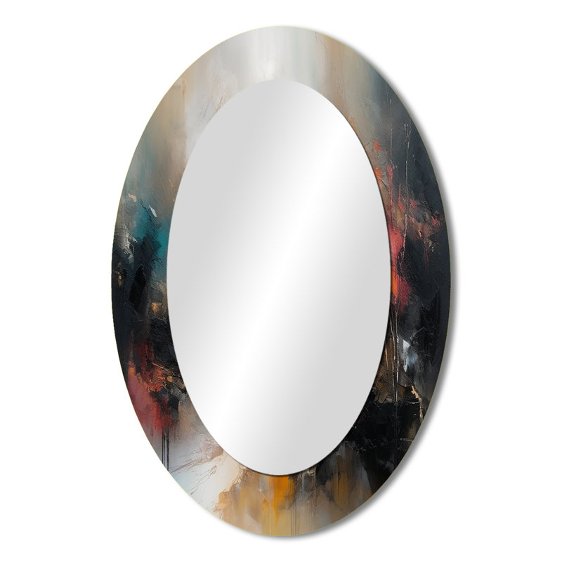 Miroir mural brun moderne abstrait brun II Nature, 36 po x 24 po