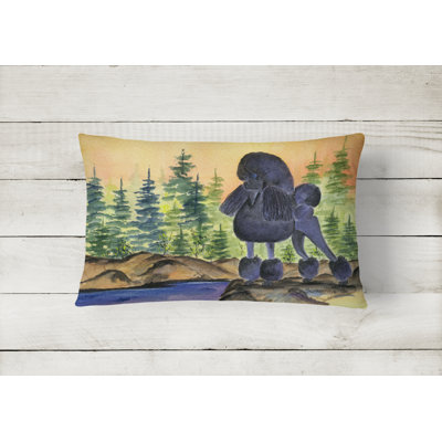 Poodle Outdoor Throw Pillow