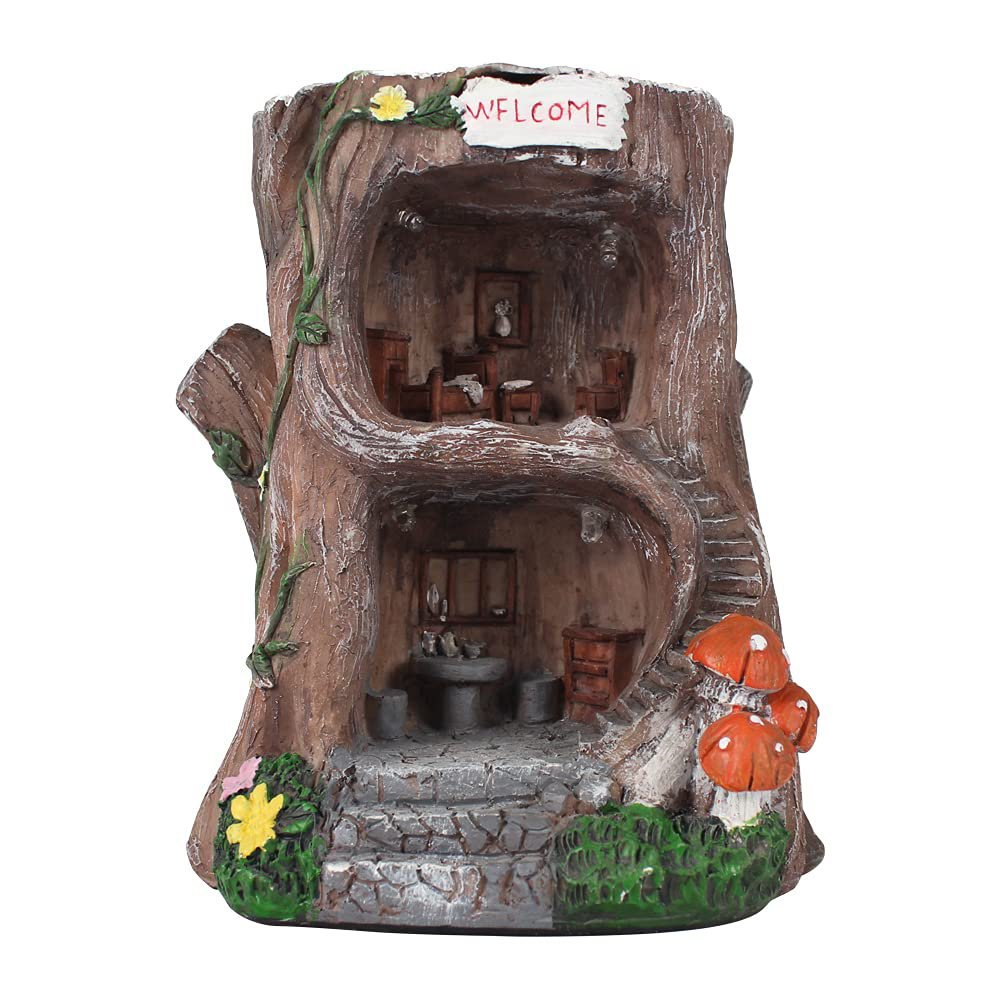 Trinx Solar Light Fairy Tree House - Fun Natural Figurine Sculpture ...
