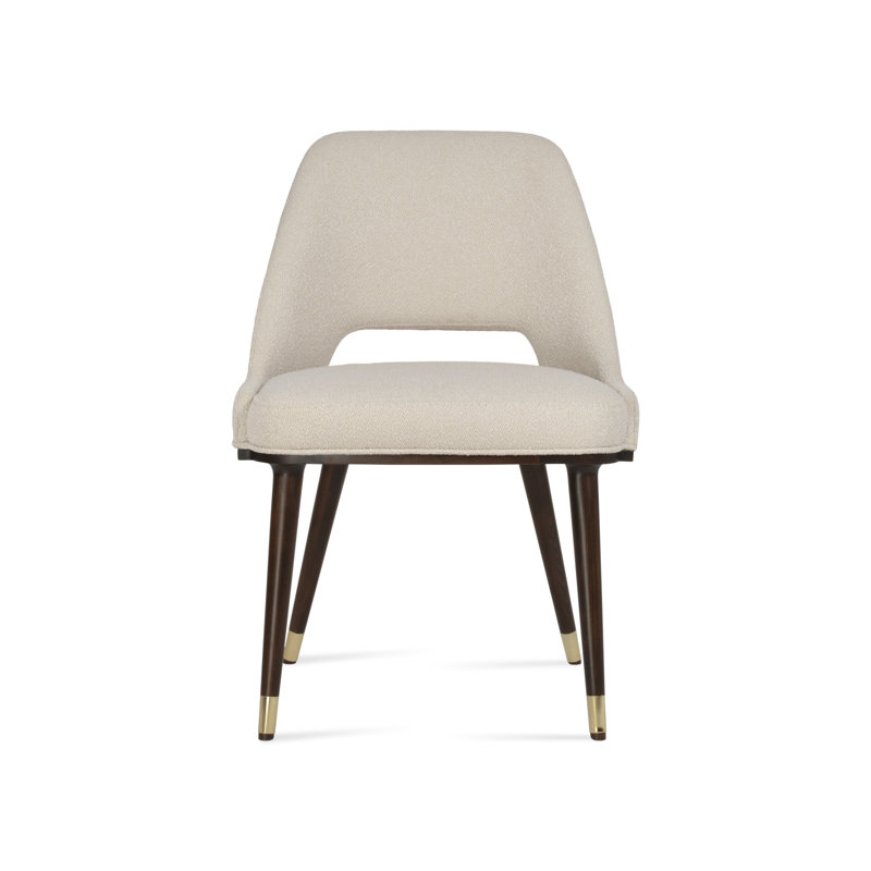 Marash Wood Side Chair, White, Walnut