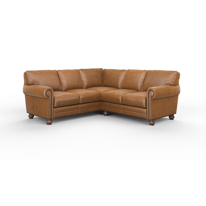 Montana 2x2 Upholstered Sectional, Steeplechase Saddle  Genuine Leather