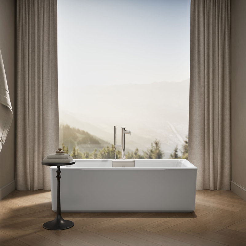 Volute 63 In. X 28-3/8 In. Freestanding Bath With Shroud