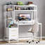 Bureau d'ordinateur 55 pouces blanc avec huche (sans la chaise)-1844990729