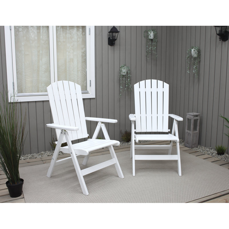 Irinna Foldable Outdoor Patio Dining Armchair, White