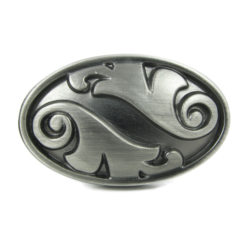 Weathered Nickel Oval Cabinet Knob with Mounting Hardware