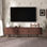 Modern Design TV Stand For 80" Tvs With Rattan-Front Drawer For Living Room