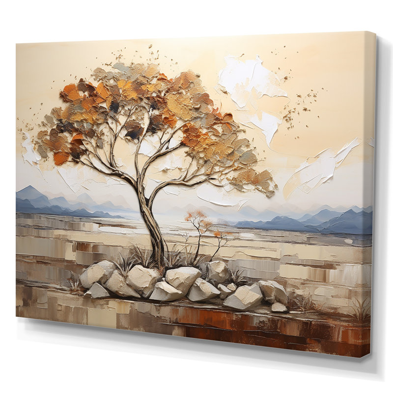 Arbre africain, esprit de la nature 2 - Art mural africain, Toile tendue, H 12 po x l 20 po x P 1 po