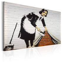 Colorful Spray Paint Stencil Pop Art - Sweep it Under the Carpet Banksy  Maid | Greeting Card