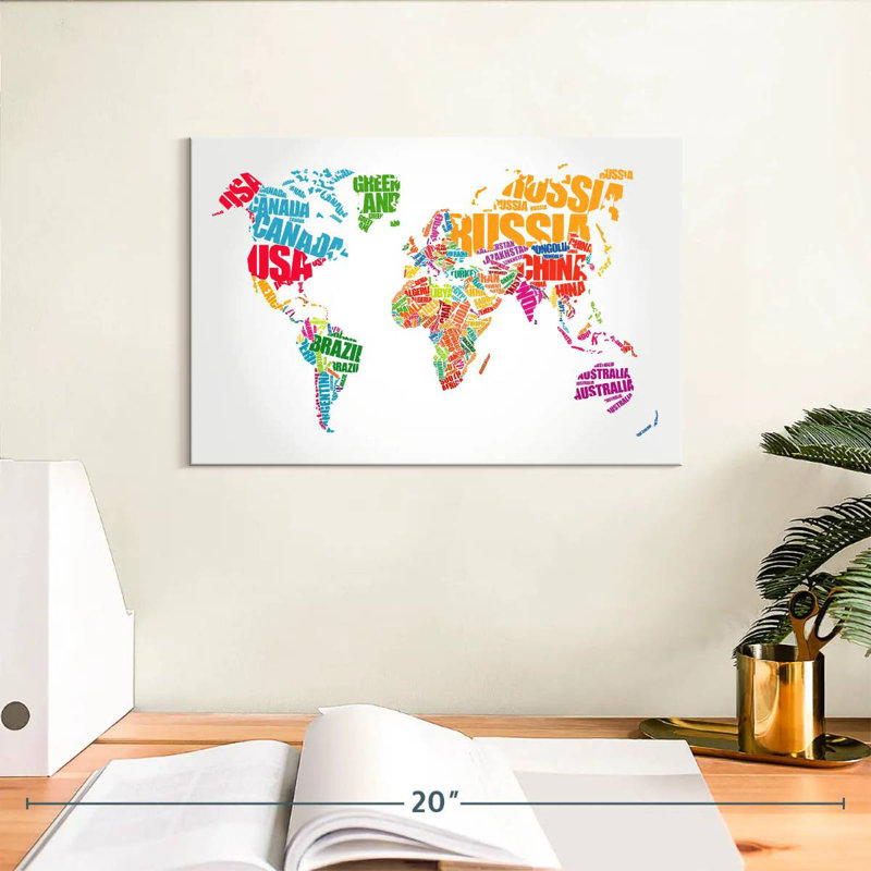 Carte du monde Aliaz, H 8 po x l 12 po