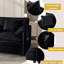 Ensemble de salon modulaire moderne en chenille noire de 3 po avec siège profond et canapé modulaire surdimensionné, pour la décoration-691866717