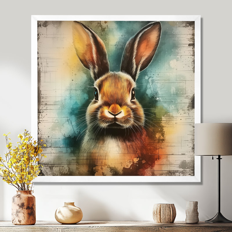 «Quick Rabbit Quick Th pensing - Rabbit», reproduction d'art murale, H 30 po x l 30 po, Blanc