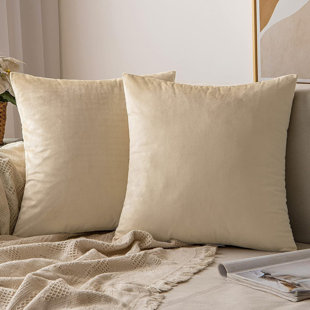 Throw Pillow Covers 18X18 Inch Set Of 2, Soft Decorative Square Cushion Covers With Hidden Zipper For Couch Sofa Bed Living Room Car Home Decor (Set of 2)