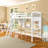 Twin Size Loft Bed With Storage Shelves, Desk And Ladder, White-1828780545