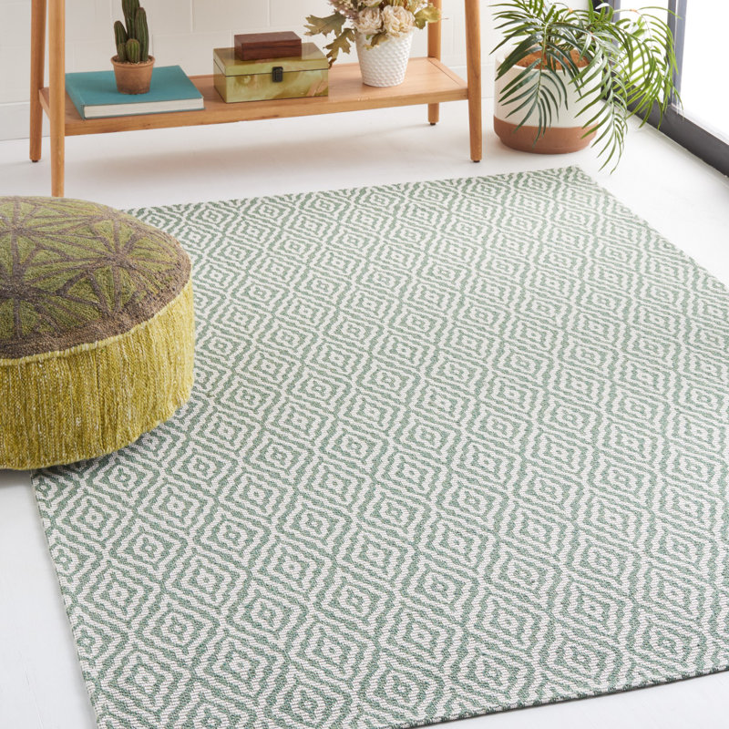 Tapis géométrique en coton Martha Stewart, Rectangle 5 pi x 7 pi