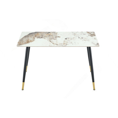 Premium Sintered Stone Dining Table With Sturdy Metal Base And Heat Resistance