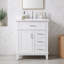 Meuble-lavabo autoportant avec lavabo en céramique, porte à fermeture en douceur, tiroir rabattable et tablette réglable-1154406795