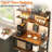 5-Tier Kitchen Microwave Stand with Power Outlet & LED Lights - Coffee Bar Station with 6 S-Hooks - Spice/Pot/Pan Storage Rack - Free Standing Utility Shelf-175892813