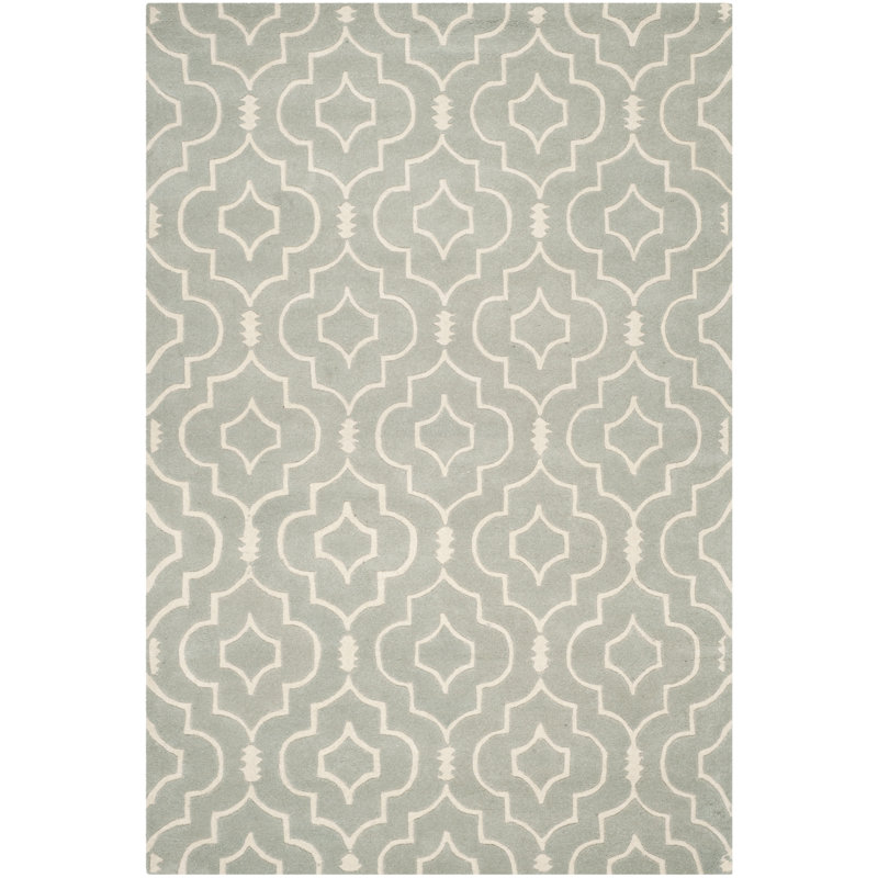 Antonella Geometric Wool Hand Woven Area Rug, Rectangle 152 x 244 cm