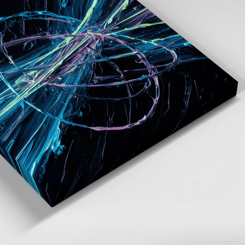 Art mural sur toile gris Sci Fi Atomic, H 16 po x l 16 po