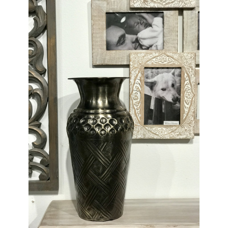 Marjorie Handmade Metal Table Vase, 17.5" H x 7" W x 7" D