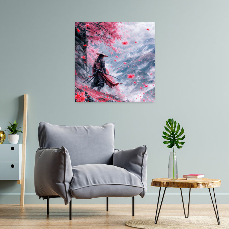 Dashiell Contemporary Art Abstract Contemporary Cherry Flower Landscape Wall Art - Wrapped Canvas Print