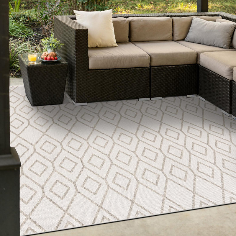 Tapis intérieur / extérieur Turks and Caicos, Carré 7 pi 10 po, Noir