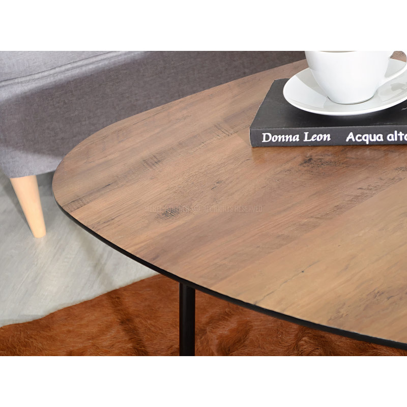 Greeson Three Leg Coffee Table, Nutty, 42cm H x 65cm L
