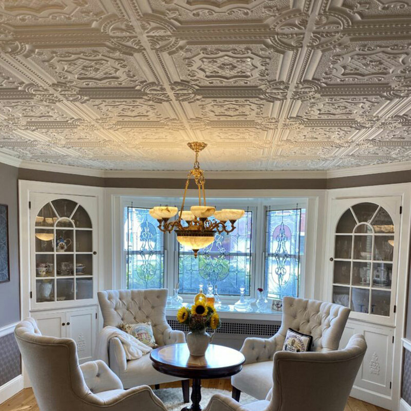 Damaris 24" x 24" Chocolate Vanilla PVC Ceiling Tile