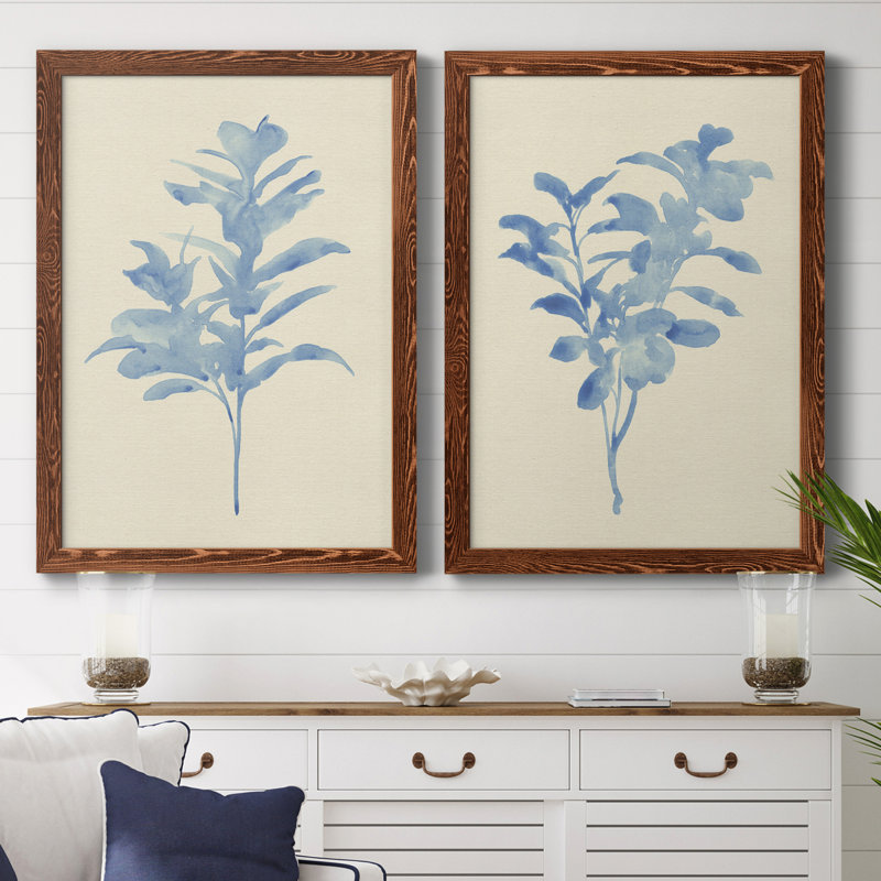 " Verditer Fig I " 2 - Pieces, Maple Framed, 37.5" H x 27.5" W x 1" D