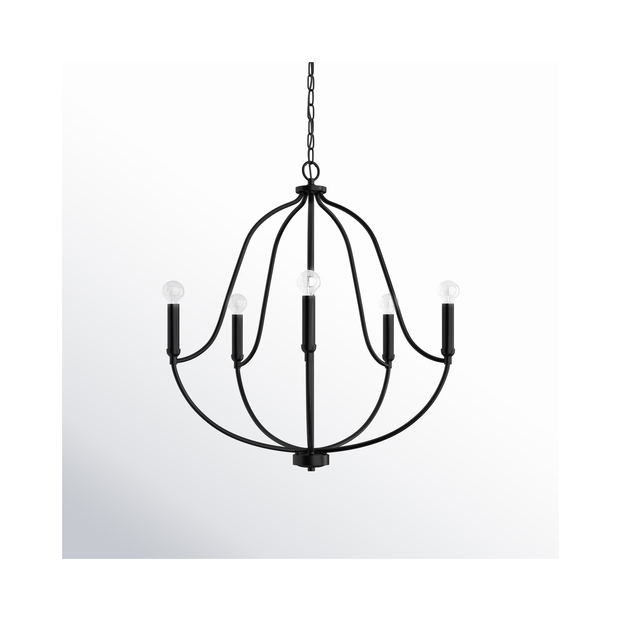 Kanda 5 - Light Metal Dimmable Chandelier, Matte Black