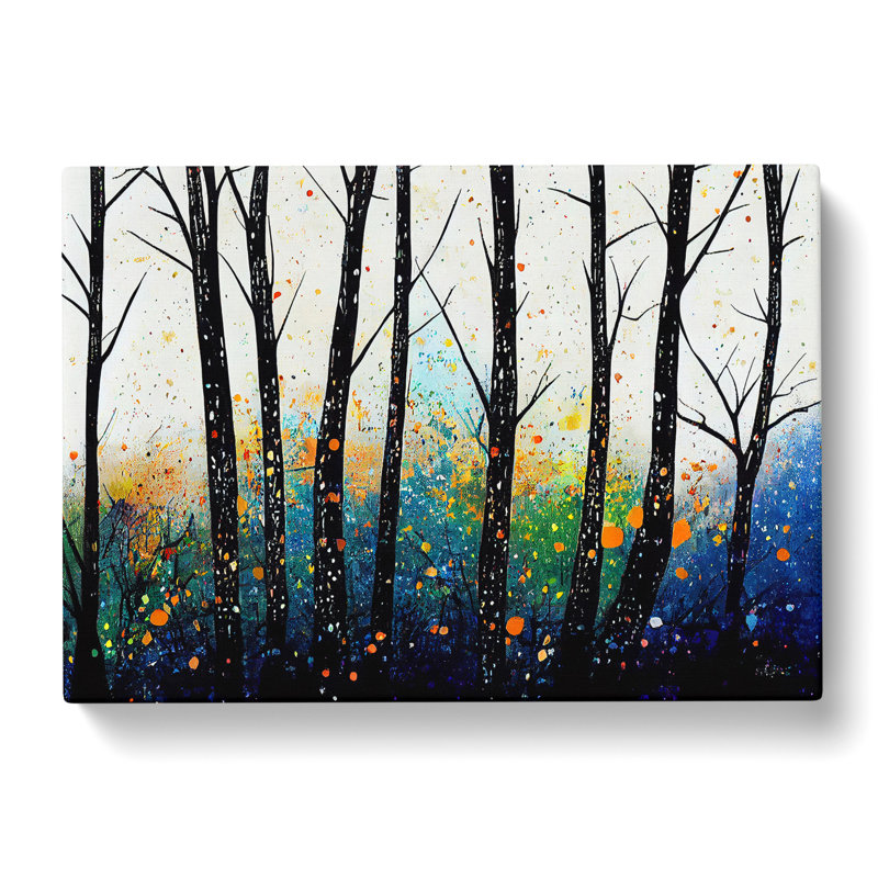 Spring Forest Paint Splash Vol.1 Abstract - Wrapped Canvas Print, 35cm H x 50cm W x 3cm D