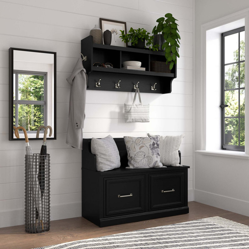Banc de rangement Kierra, Suède chêne noir