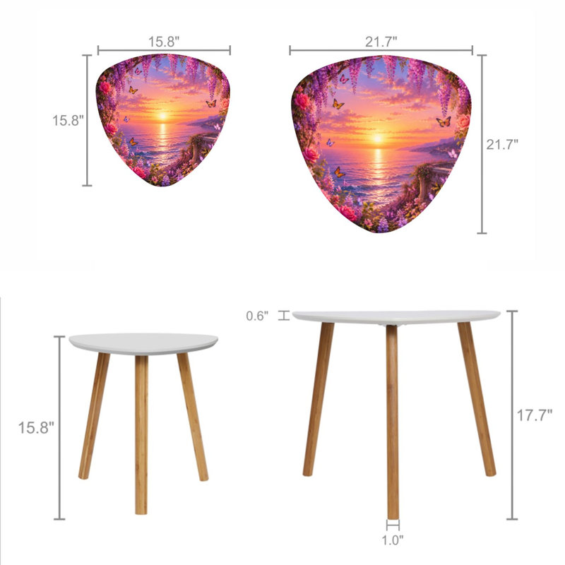 Ensemble de 2 tables basses gigognes Triangle