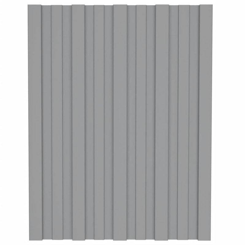 Panneaux de toit en acier galvanisé 12 pièces Vidaxl, Gris